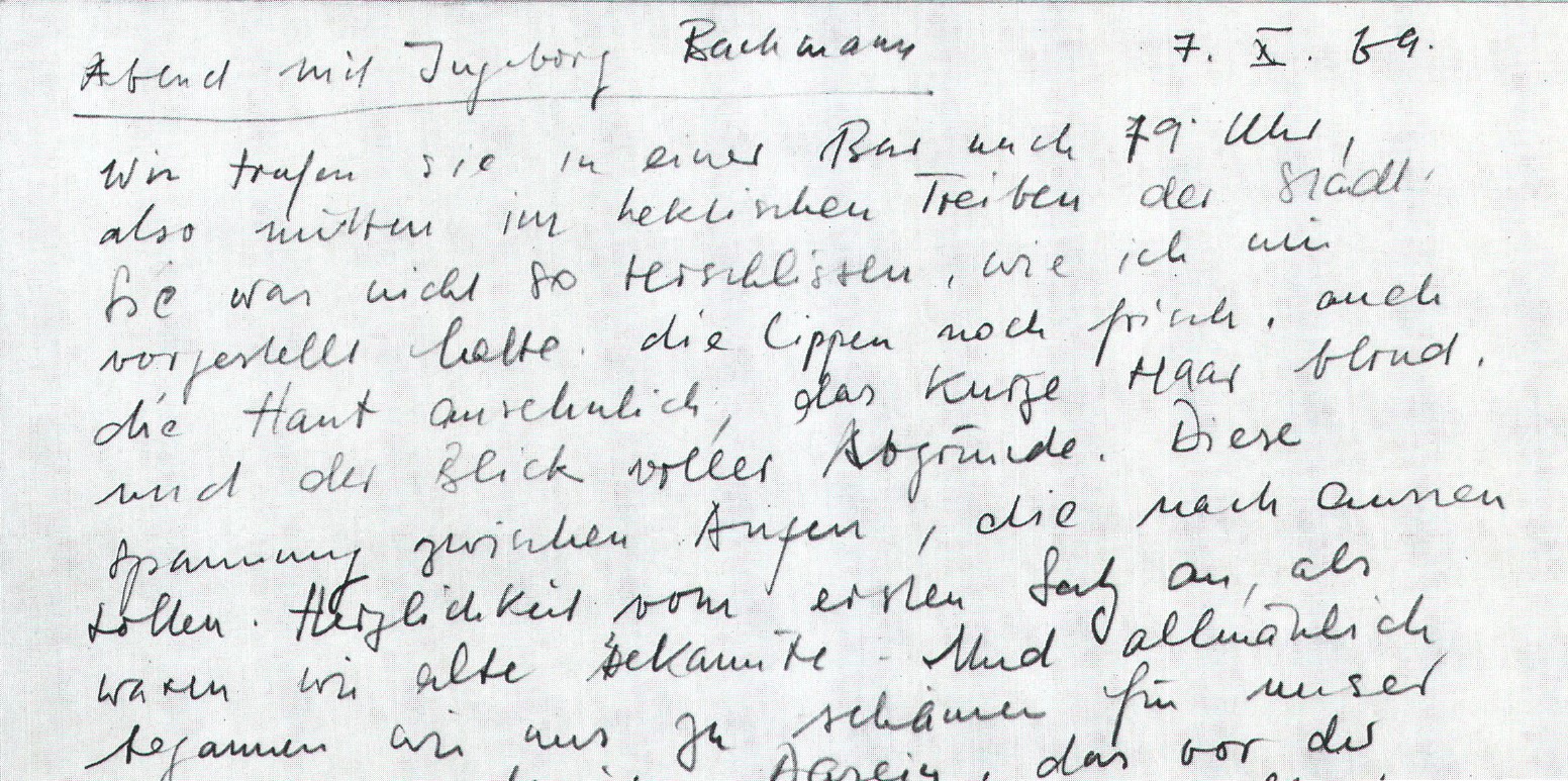 Abend mit Ingeborg Bachmann